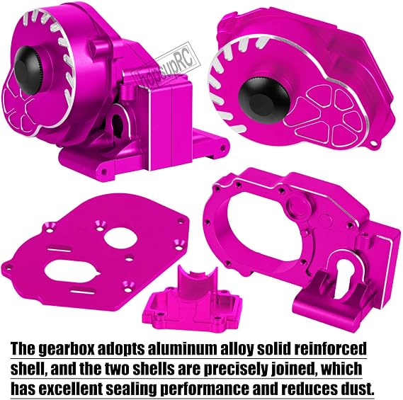 Metal Magnum 272R Assembled Transmission Upgrades Part for 1/10 Slash/Rustler/Stampede/Bandit 2WD VXL. Gearbox Transmission Bundle with Tooth Spur Gear Hops Up. #9495(Pink)
