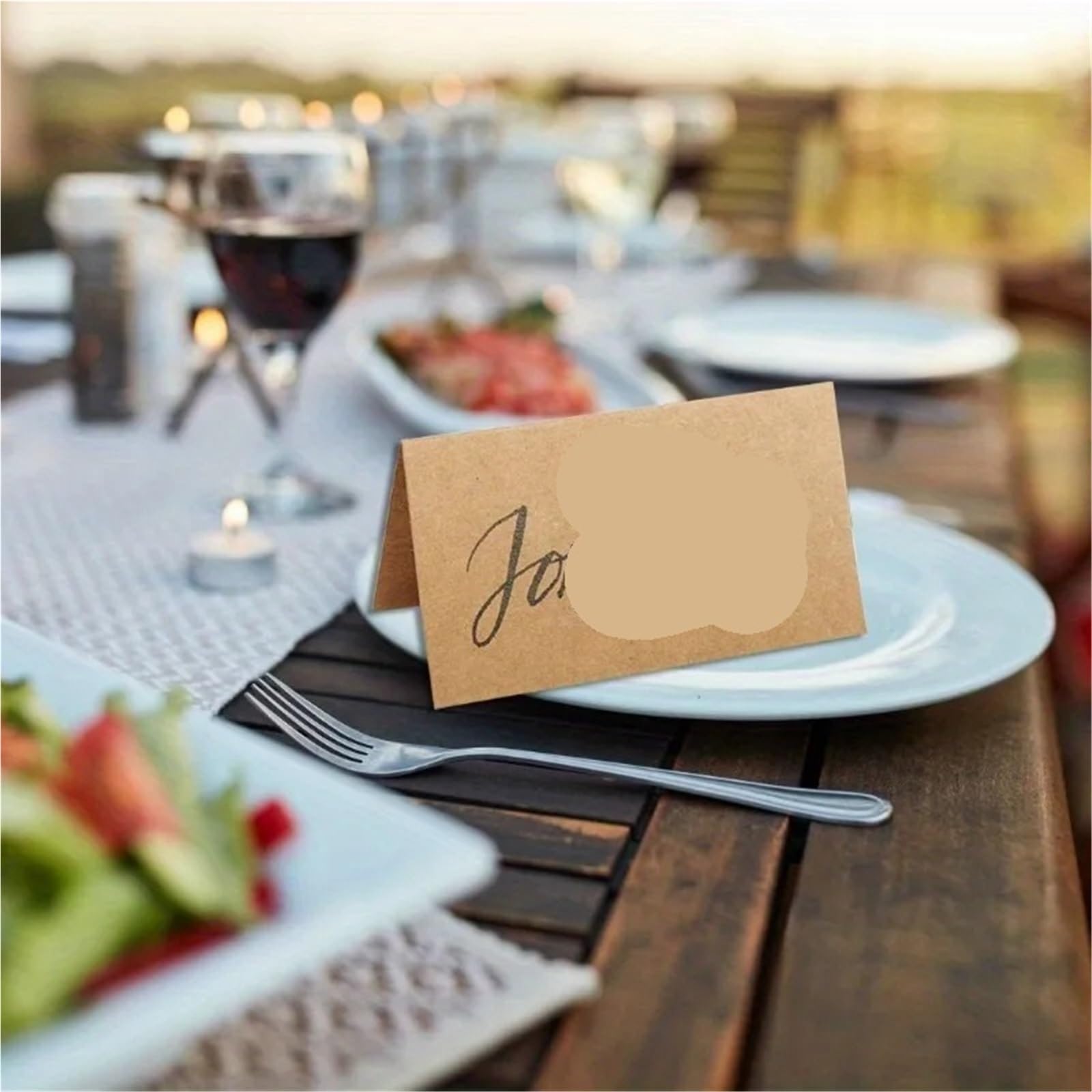 Tischkarten, 200 Stück Kraftpapier-Tischkarten for Hochzeit, Bankett, Tischdekoration, Party, Anmeldung, Namen, Sitz, Geschenk