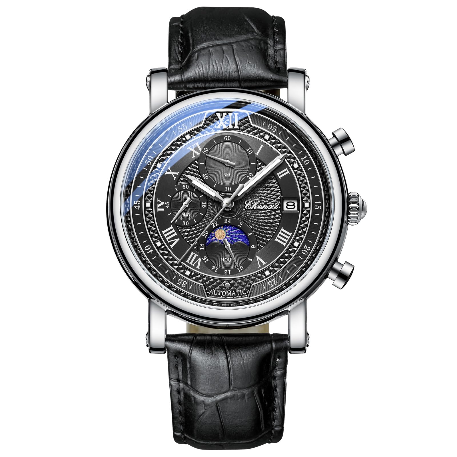 MASTOP Relojes de cuarzo para hombre, clásicos, de cuero, impermeables, con calendario, analógico, casual, relojes de pulsera