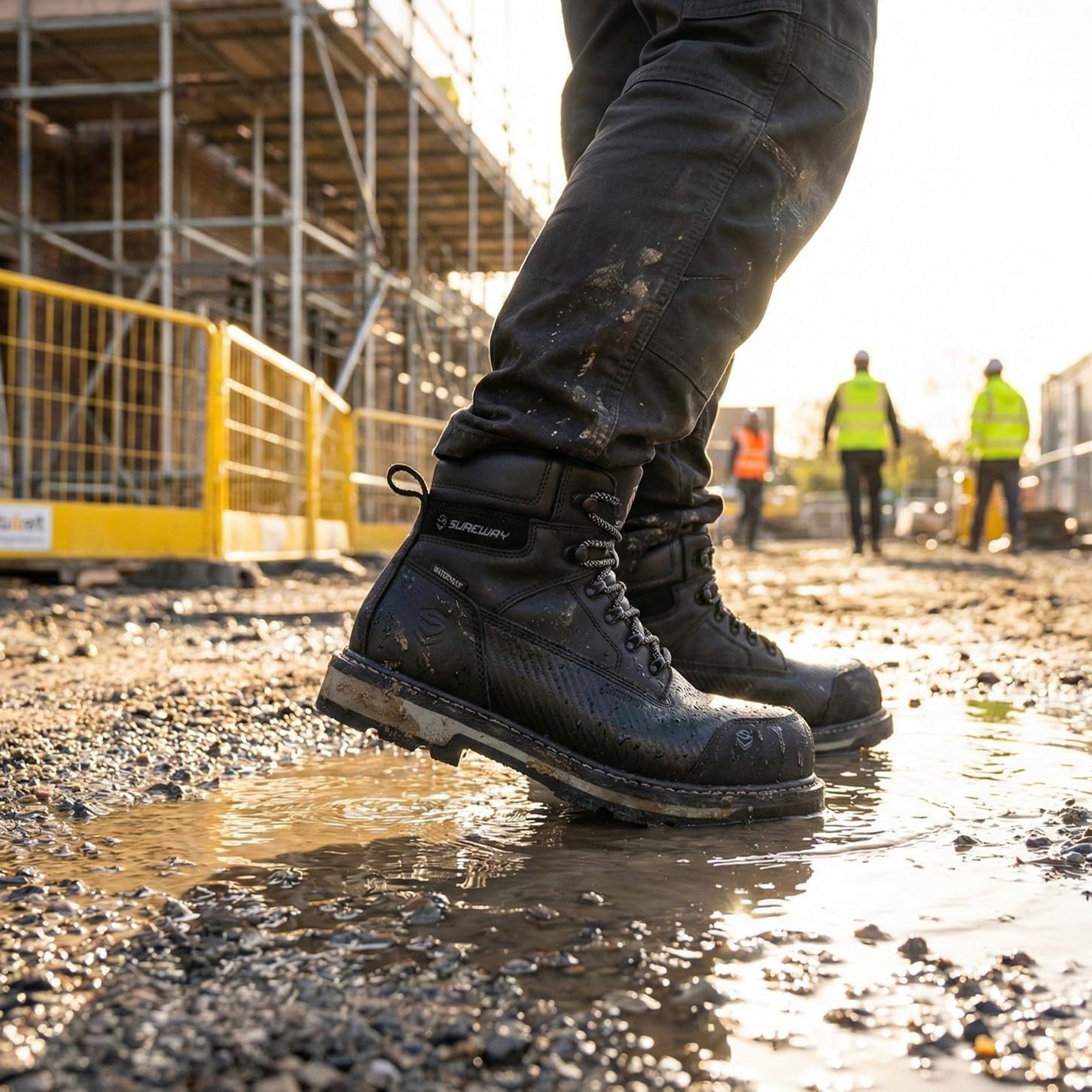 SUREWAY Men's 6" Waterproof Soft/Composite Toe Work Boot - Heavy Duty Crazy Horse Leather, Slip Resistant Lace Up for Construction & Industrial Safety - Image 3