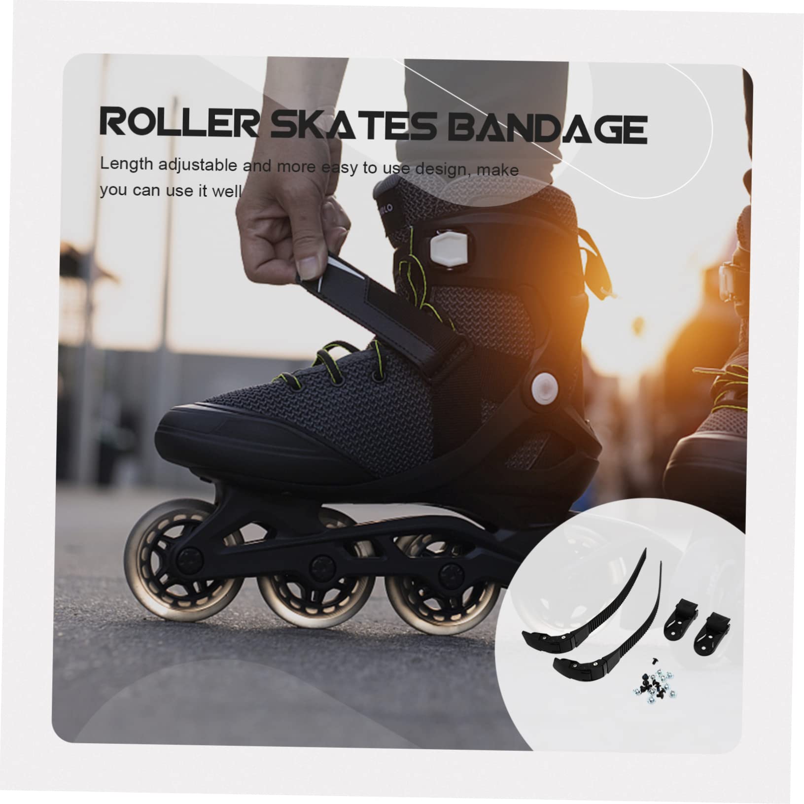 GANAZONO Skate Accessories Roller Skating Buckle Belt Replacement Inline Skate Strap Easy to Use