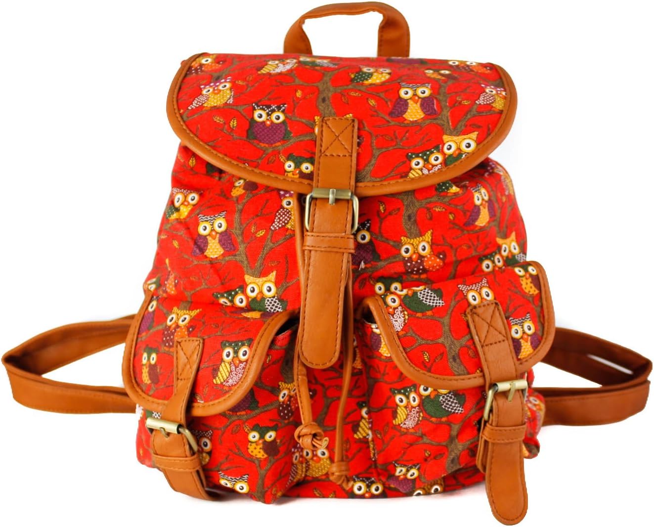 Girls & Women's Owl Print Butterfly Print Canvas Backpack/Rucksack Shoulder travel Leisure Bag/School Bag