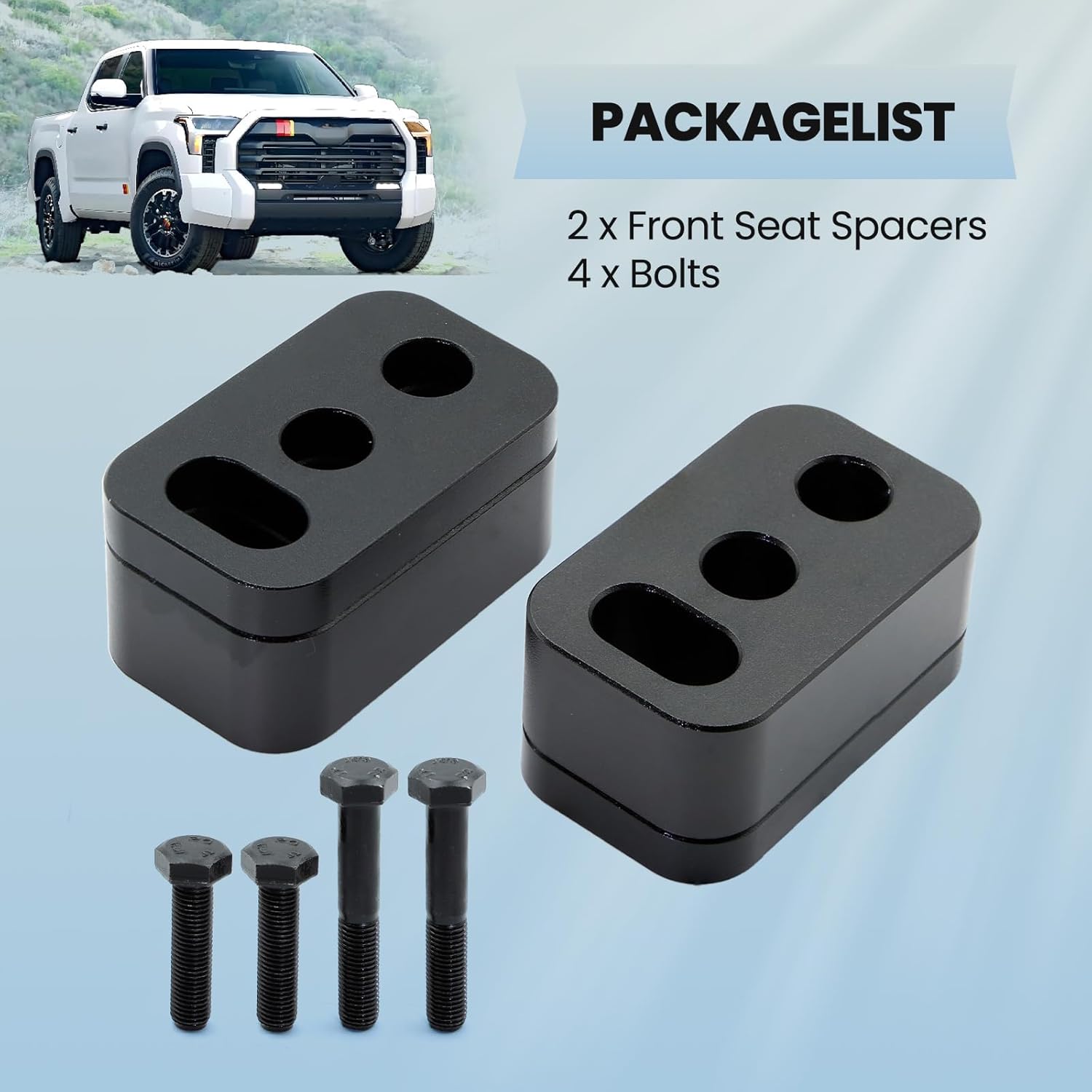 ASTROSYNC Front Seat Spacers Block Kit Adjustable 2PCS Fit For Toyota Tundra 3rd Gen 2022 2023 2024 2025 Seat Recline Lift Kit Rear of Front Seat Riser