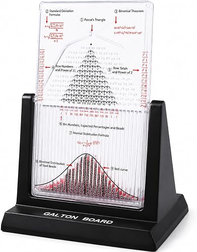 CHEOTIME Galton Board, Probability Demonstrator Effective Statistical Law Experiment Model Dalton Board Physics Lab Teaching Tool with 2800 Metal Beads - 1