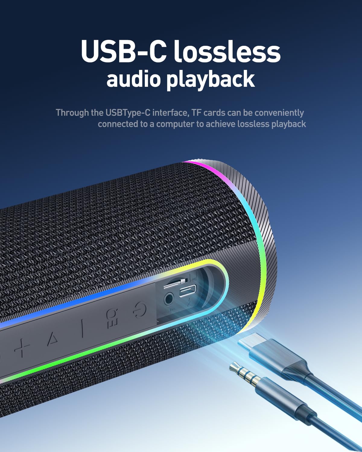 YEAHBOX X-Boom Go Tragbarer Bluetooth-Lautsprecher, 40W HiFi-Sound, IP67 Wasserdicht, Bluetooth 5.4 (Blau)
