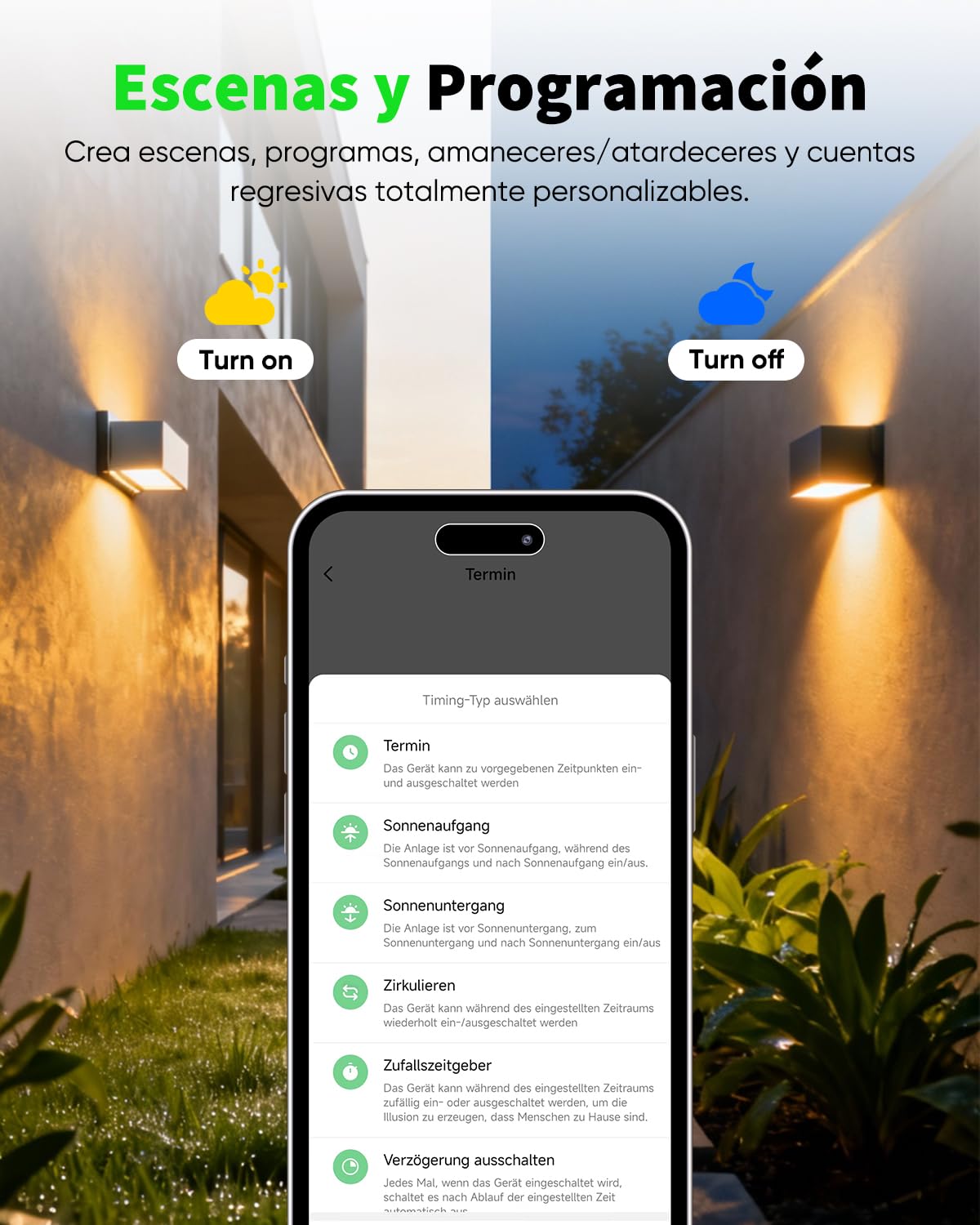 GreenSun Enchufe WiFi Exterior IP44 16A con Medidor y VeSync, 2 Uds | Control por app o voz, mide el consumo y programa horarios o temporizadores. Compatible con Alexa, VeSync y WiFi 2,4 GHz