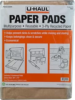 U-Haul Moving Paper Pads (Moving & Storage Protection Kraft Paper) - Pack of 3, 48" x 72" Sheets