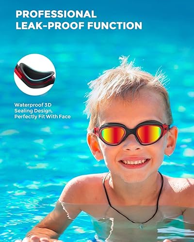Miniatura 5 de OMID Kids Swim Goggles, P2mini Polarized Swimming Goggles Comfortable for Age 6-14