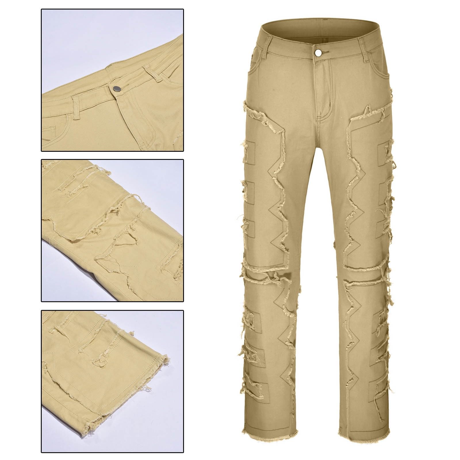 Jeans Da Uomo Strappati, Pantaloni Uomo Jeans Gamba Dritta Strappato Elasticizzati Pantaloni Uomo Elegante Casual Skinny Blu Jeans Uomo Estivi Jeans Da Uomo Streetwear Stile Y2k Pants Casual Versatile