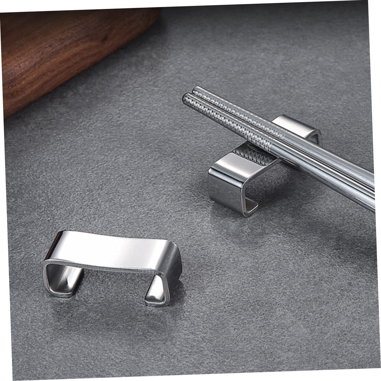 CONGARTENO 4pcs Stainless Steel Chopsticks Rest Fork Holder Chopsticks Stand Table Trays Decorative Table Tray Decor Cutlery Rest Flatware Stand Rest Table Holder Silver 304 Stainless Steel