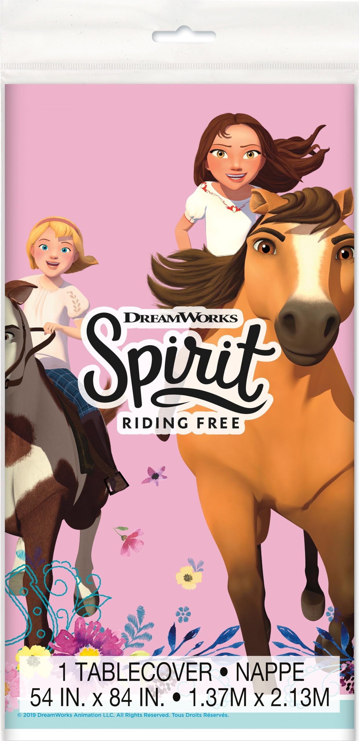 Unique Spirit Riding Free Rectangular Plastic Table Cover | 54" x 84" | 1 Pc