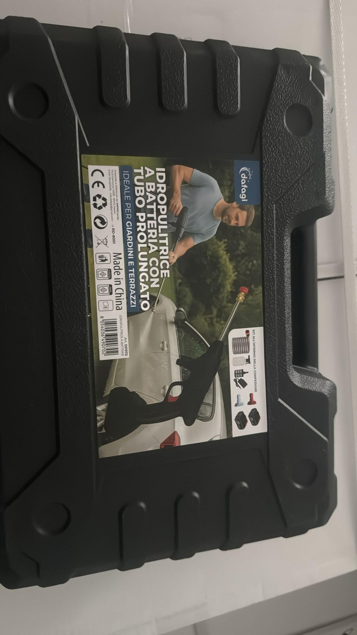 Idropulitrice Elettrica ad Alta Pressione Portatile con 2 Batterie da 48V e Accessori Fresa per Pulizia Auto Giardino e Superfici Esterne