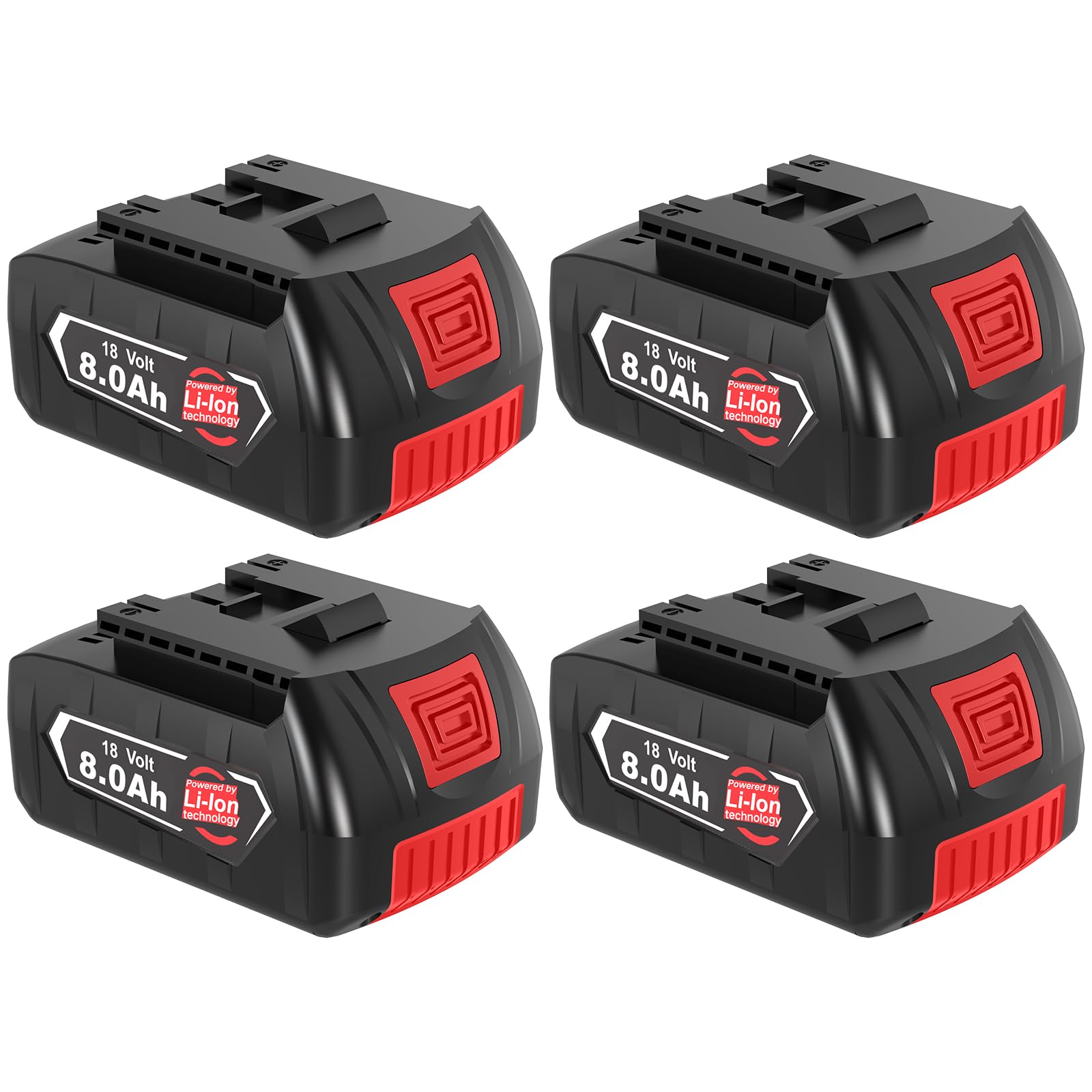 4X 8000mAh Remplacement pour Bosch Batterie 18V 8ah Série GBA BAT609 BAT609G BAT618 BAT618G BAT619 BAT619G BAT610G BAT610 BAT612 BAT622 avec Indicateur LED