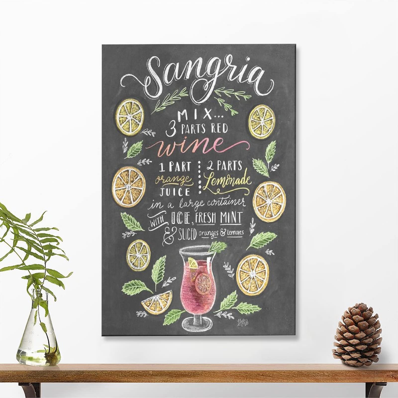 Poster De Recette De Cocktail Sangria - Décoration Murale