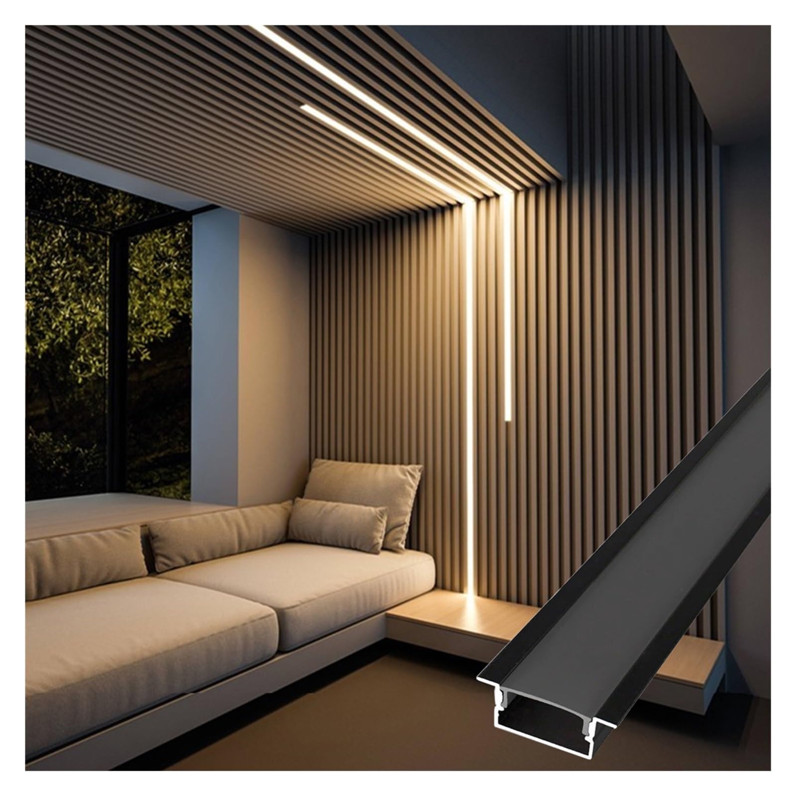Aluminium Einbau Sockelleisten-LED-Profil Für Gipskarton Trockenbau WIGING | Sockelleiste mit LED-Profil für Gipskarton, Trockenbau Sockelleiste für abgehängte Decken Kantenprofil(15x9mm)