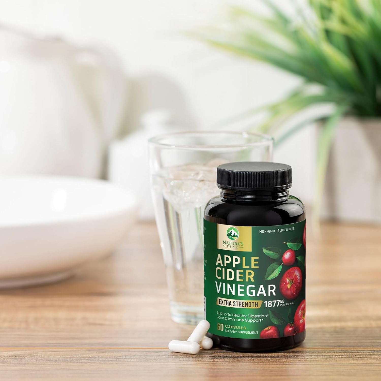 Apple Cider Vinegar Capsules ACV Supplements 1877mg, Vitamin D3, Zinc & Best ACV Supplement Pills Supporting Gut Health for Better Digestion, Immune System Support, Non-GMO & Gluten Free, 60 Capsules 60 Count (Pack of 1) image 8 of 9 B0D435WDZ8