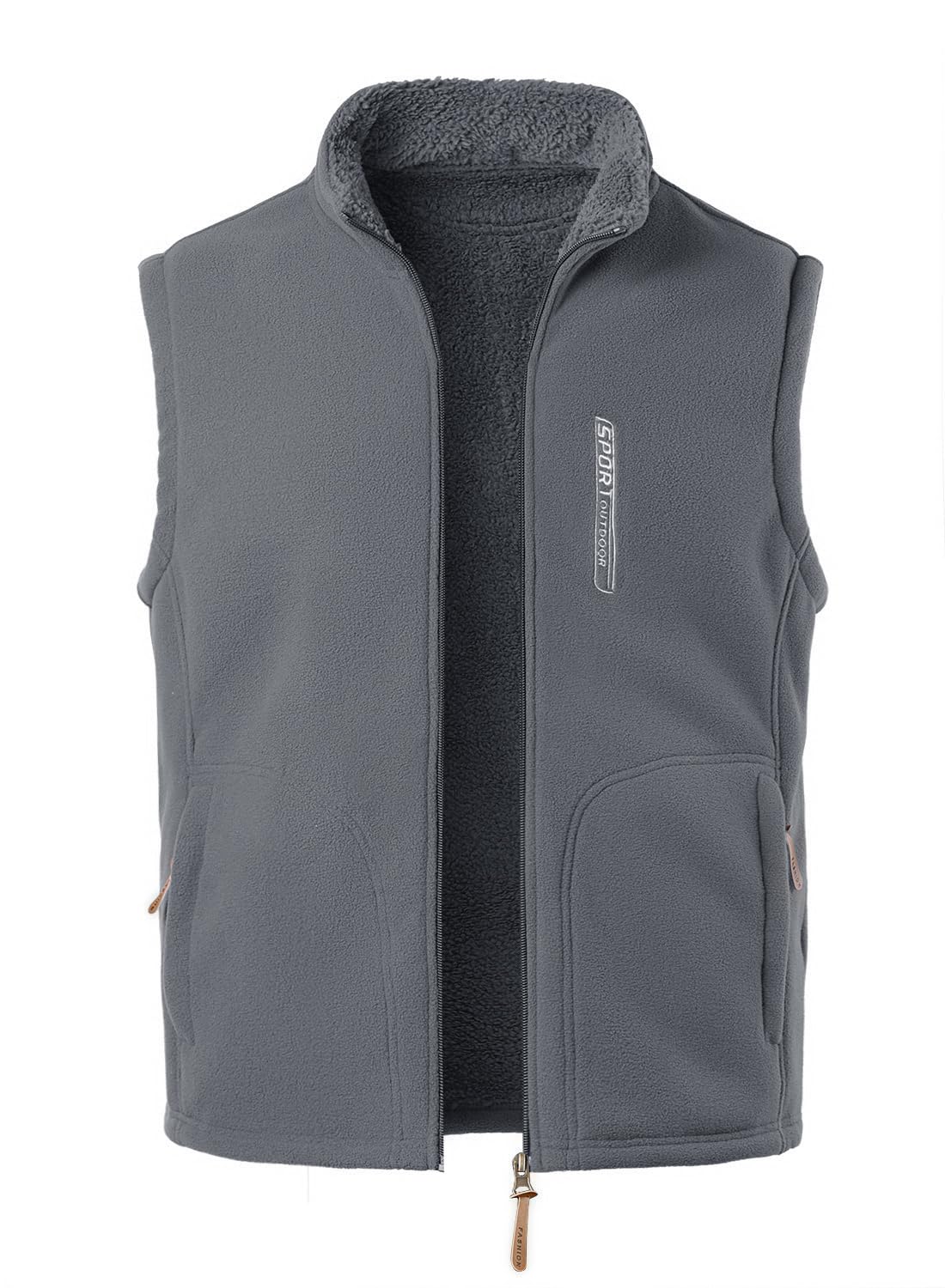 Homme Polaire Automne Hiver Veste Polaire légère Gilet Respirant Micropolaire Anti Peluche Manteau Zipée Sport Veste de Photographie D'extérieur avec Poches Zippées Veste de Randonnée