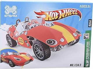 سيارة معدنية بلون أحمر من ميكانو مجموعة بناء معدنية أصلية لبناء السيارات الكلاسيكية