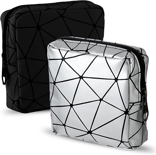 2 bolsas de almacenamiento de almohadillas sanitarias, bolsa de período pequeño para bolso, bolsa menstrual con cremallerabolsa de período de