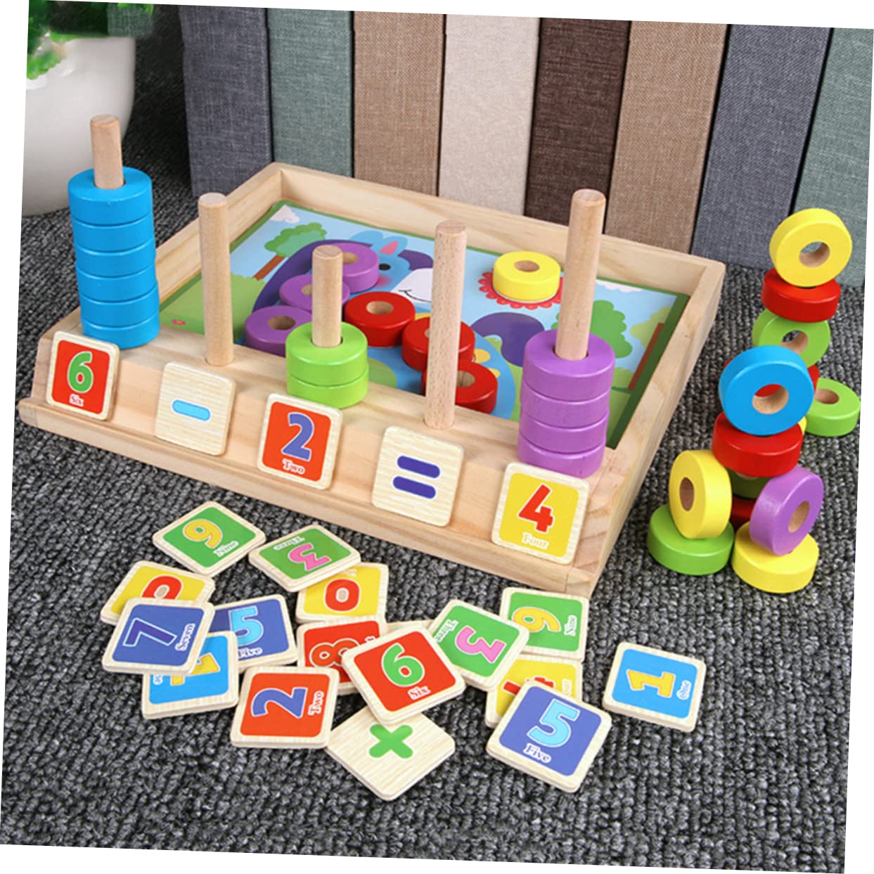 Set di Blocchi Educativi in Plastica Multicolore per Bambini, Gioco Didattico per Sviluppare Abilità Manuali e Riconoscimento dei Colori in Attività Educative