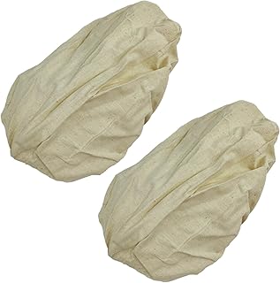 SONSMER 2Pcs Oval Bread Proofing Basket Cloth Liner, Rattan Baking Dough Basket Cover Liner, Sourdough Banneton Proofing Cloth, Fermentation Basket Linen Liner for Baking Supplies (11inch(28x15x8cm）)