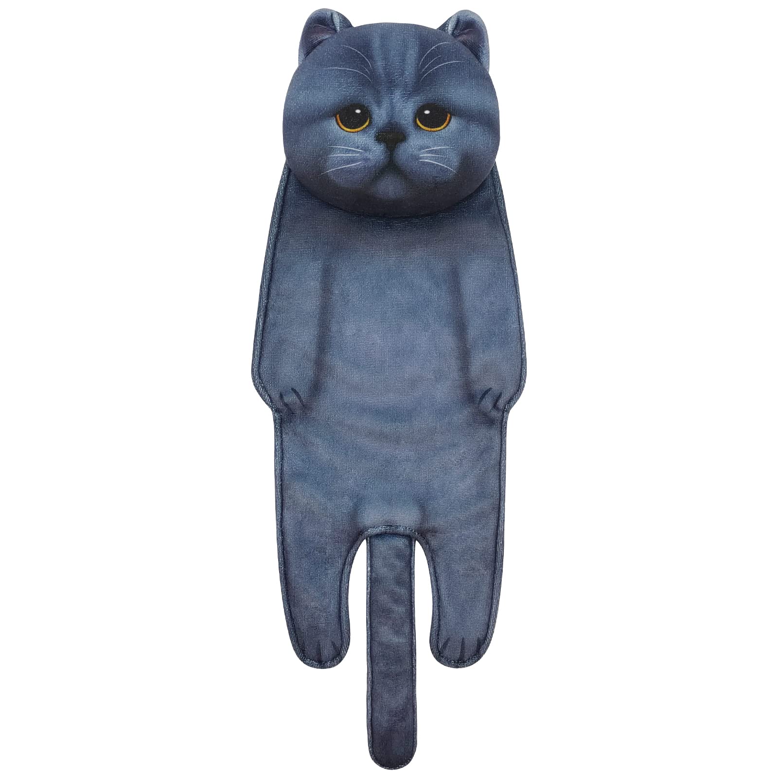 Realistic Cat Hand Towel for Cat Lovers, Cute British Shorthair Cat Hand Towel, Fun Bathroom Kitchen Decor Towel, Birthday Gift for Women, Cat Stuff Cheap for Kids