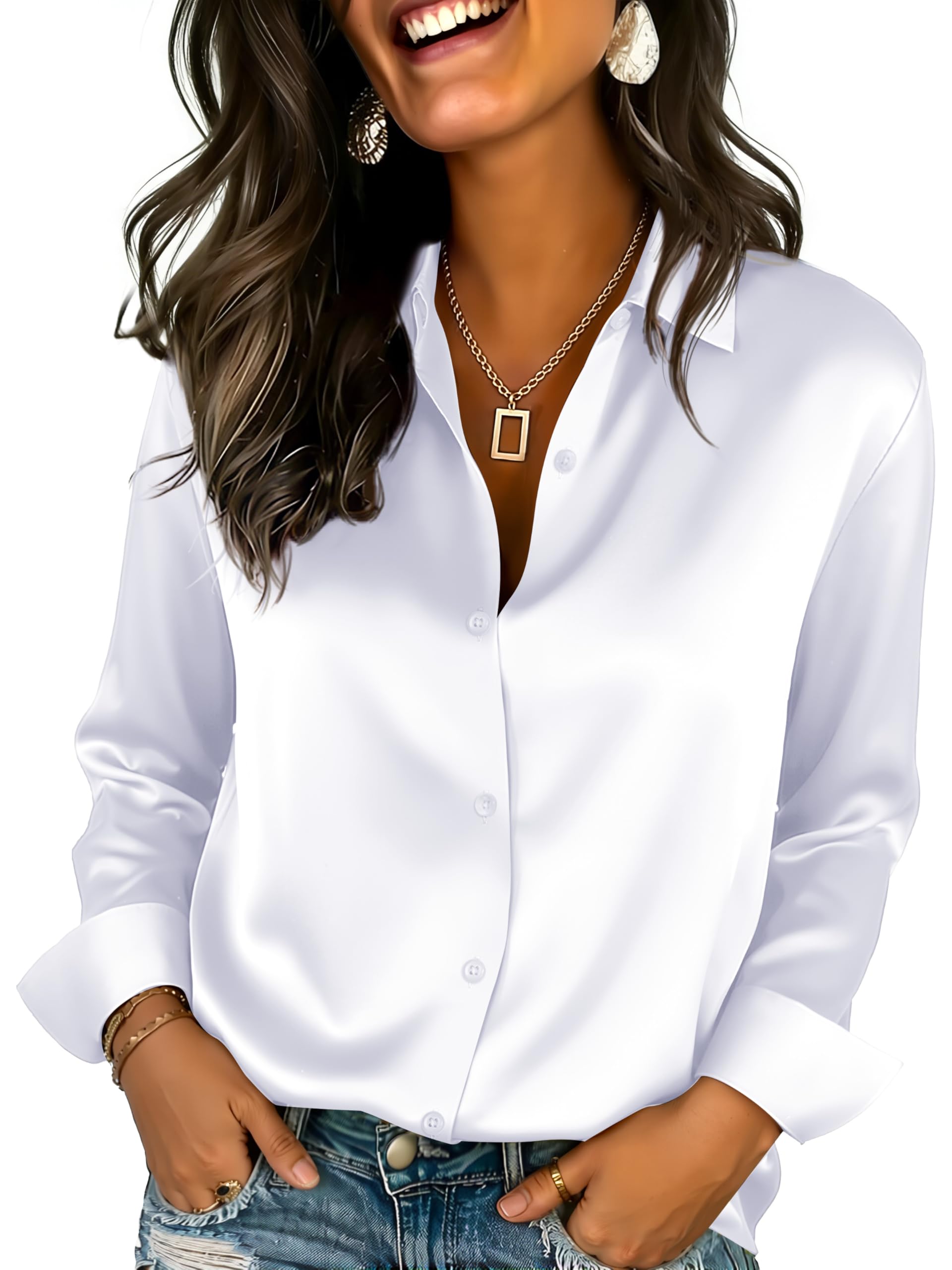 Satin Silk Button Down