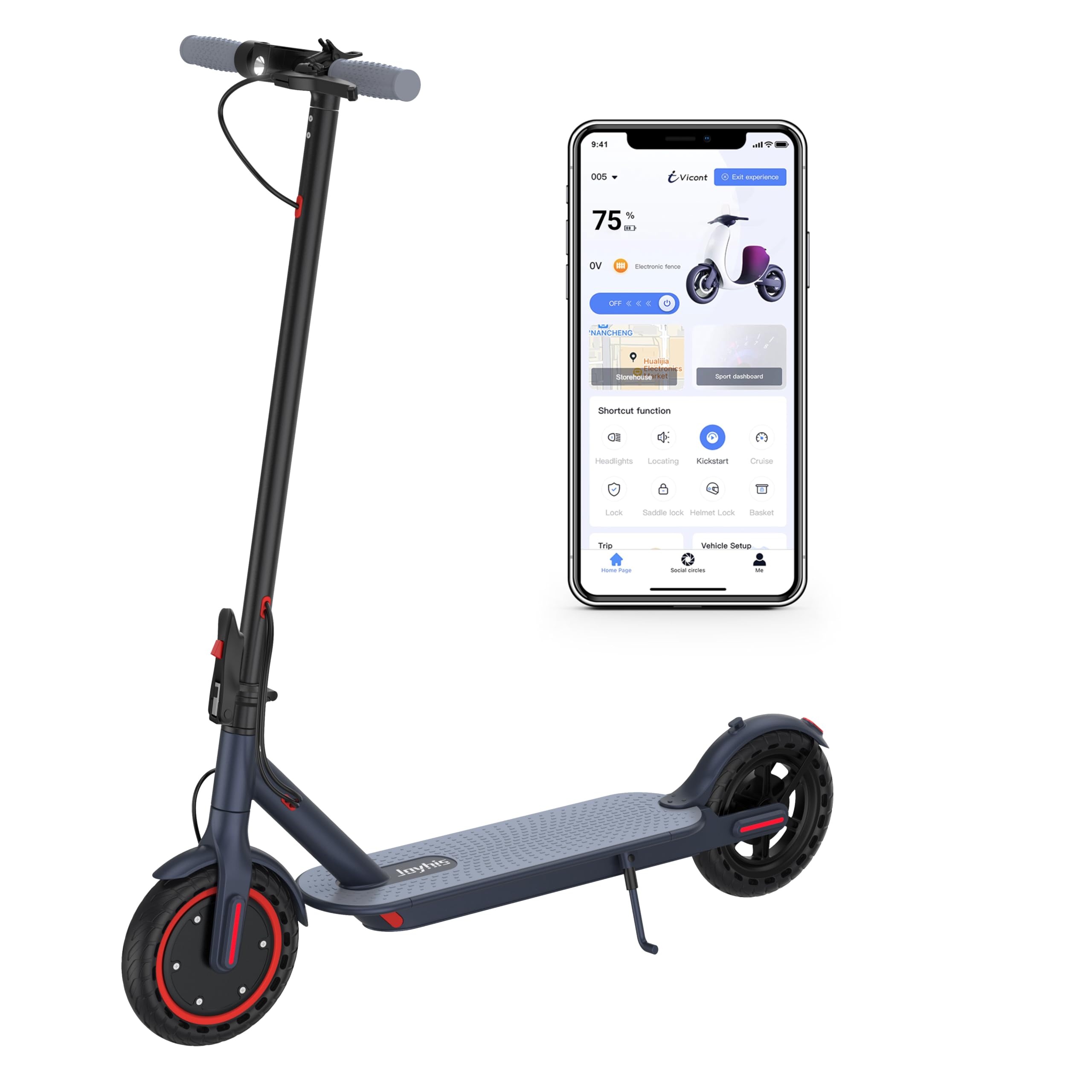 Sponsored Ad - Electric Scooter Adults, Powerful 350W E-Scooter, Max 19 Mph & 15-19 Miles Range Scooters, Folding Scooters with 8.5" Solid Tires, Commuting Scooter Kick Scooter with APP Control (Seats Optional)
