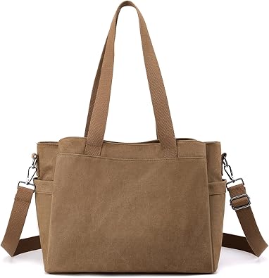 CORIOS Women Shoulder Bag Crossbody Bag Canvas Handbag Top Handle Bag Casual Messenger Bag
