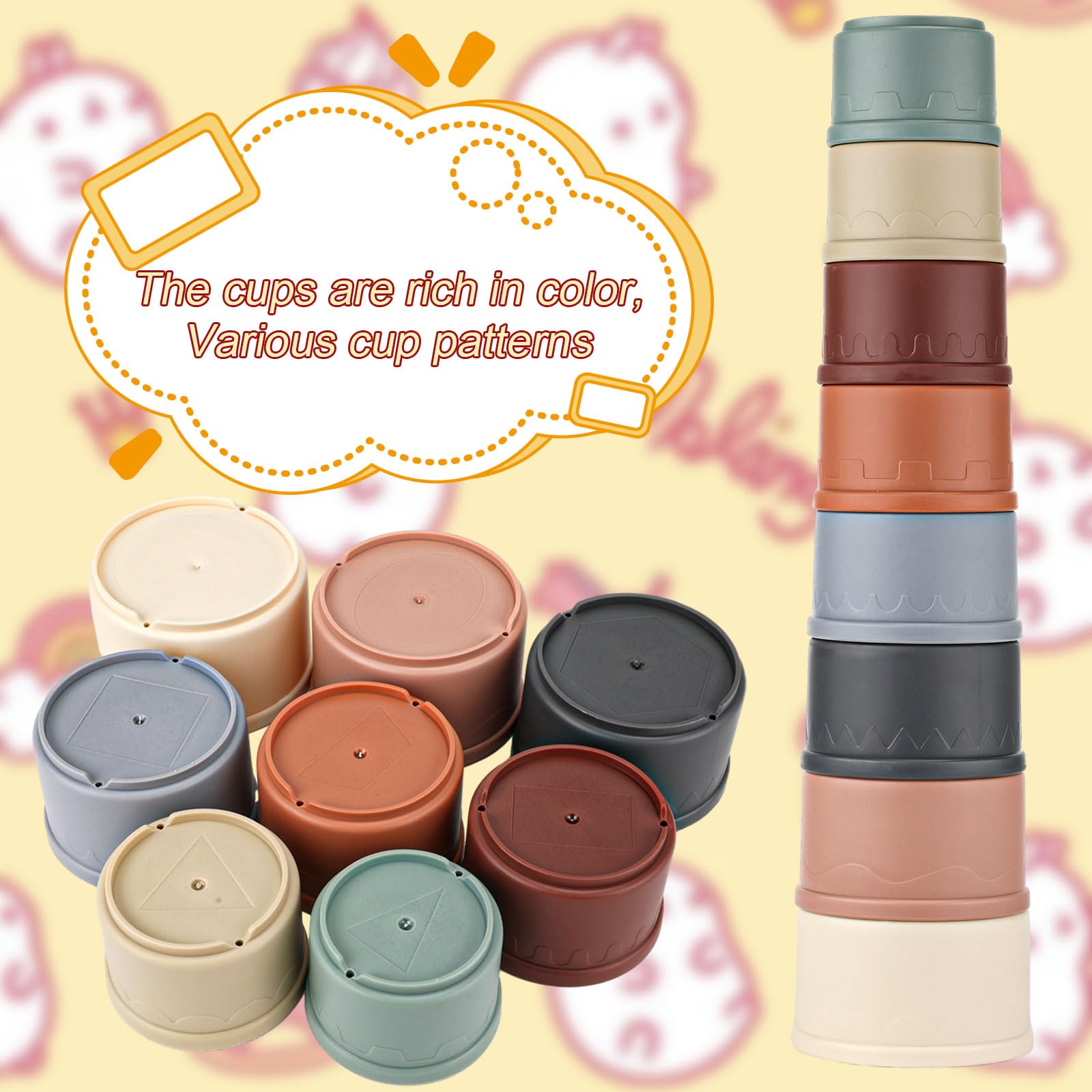 8 Tazze Impilabili Per Conigli - Giocattolo Per Animali Con Nascondiglio Cibo - Foto 8