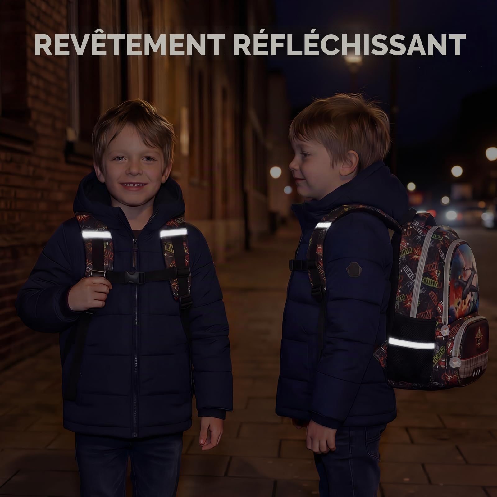 Amythe Cartable École Garçons Classes de 1 à 5 Respirant Voyage, Avion