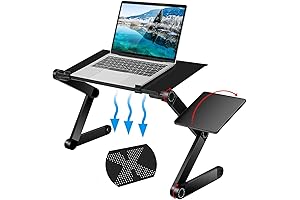 Ergonomic laptop stand bed