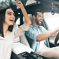 Vista 5 de LUCKBOOSTIUM Door Charm Evil Eye Keychain for Protection - Evil Eye Car Hanging Ornament and Rear View Mirror Accessories Azul