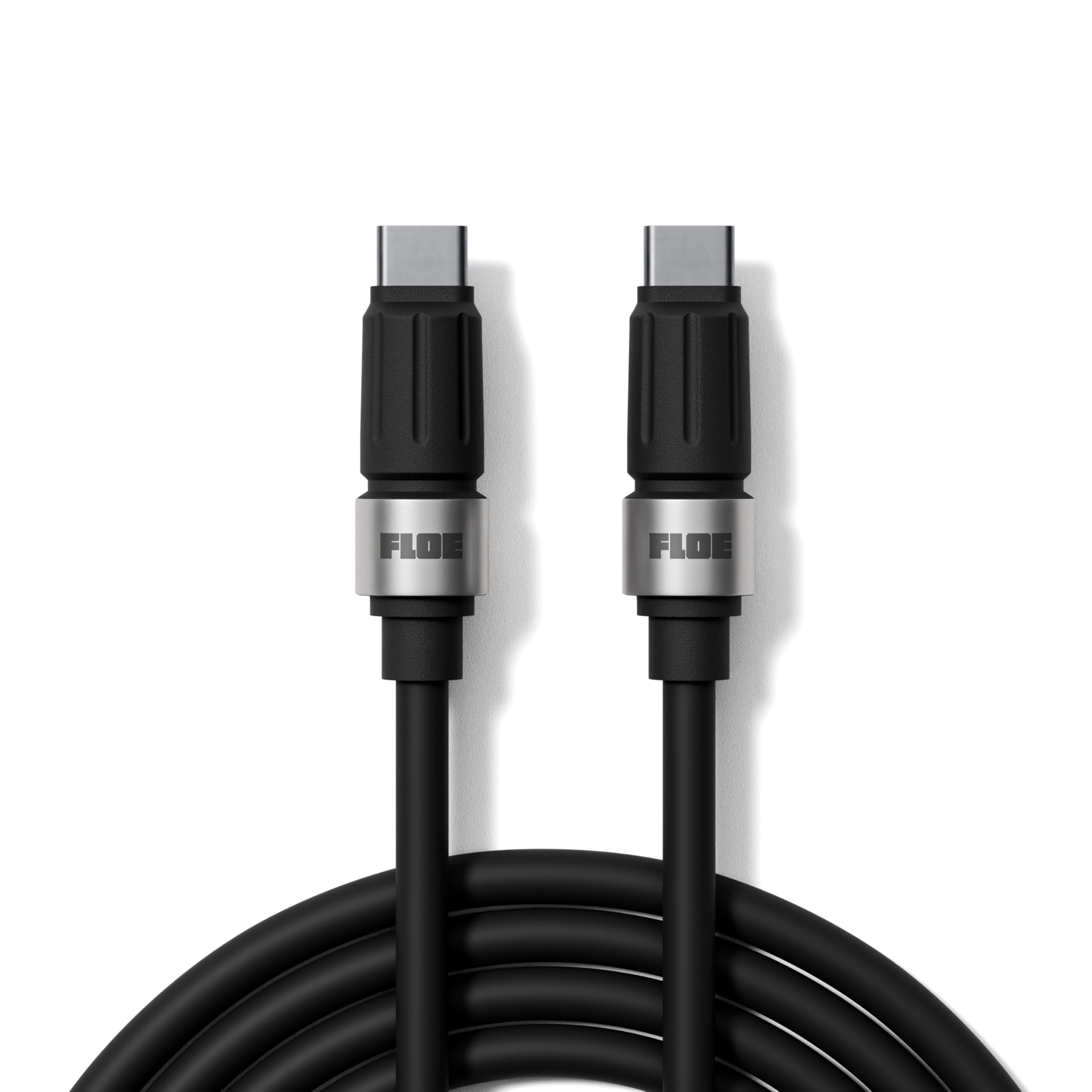FLOE Fast Charging USB-C Cable, 65W Power Delivery, Durable TPE Outer Layer, for Multi-Device Users & Drivers, 1.5m Cable, 480Mbps Transfer, 5A Current