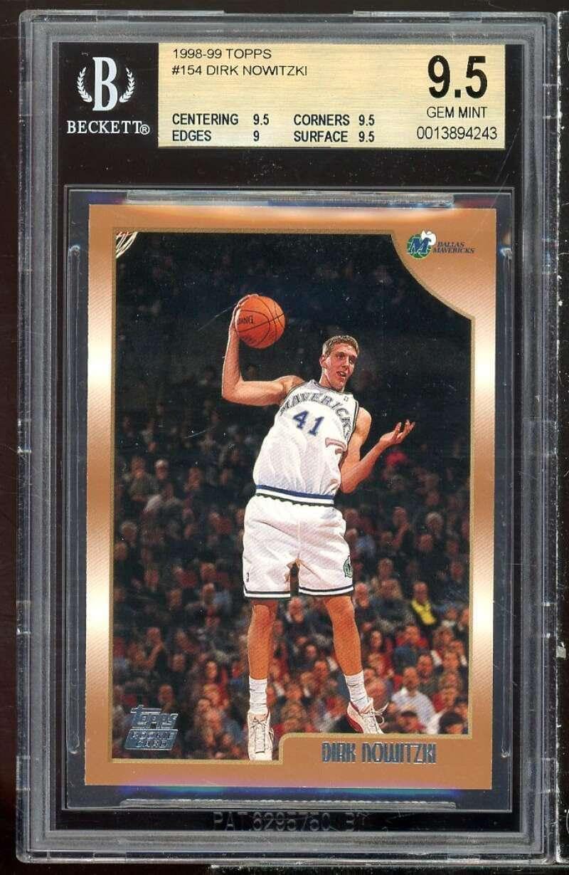Dirk Nowitzki Rookie Card 1998-99 Topps #154 BGS 9.5 (9.5 9.5 9 9.5) - Basketball Slabbed Rookie Cards