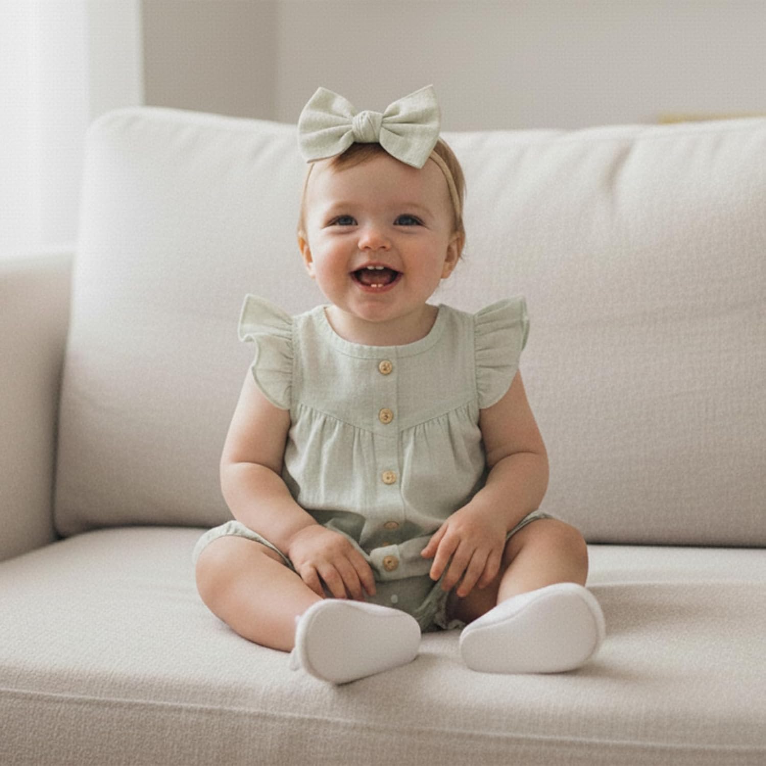 Fernvia Newborn Baby Girl Summer Clothes Sleeveless Ruffle Romper One Piece Bodysuit Jumpsuit Infant button down Outfit - Image 3