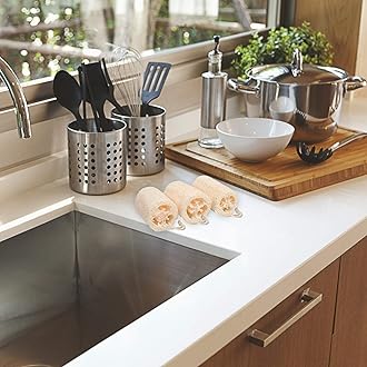 Premium Natural Eco-Friendly Shower Loofah Sponge - Large Exfoliating Body Scrubbers | Bath Sponge for Skin Care in Bath Spa Shower | For Face, Back and Body - 6 Body Scrubbers | Reusable | Great Gift