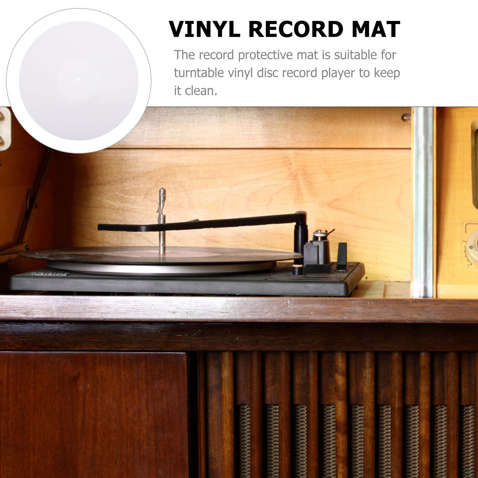 Tappetino in Acrilico per Giradischi da Pad Protettivo Bianco per Dischi in Vinile Antirumore e Regolatore Audio per Appassionati di Musica