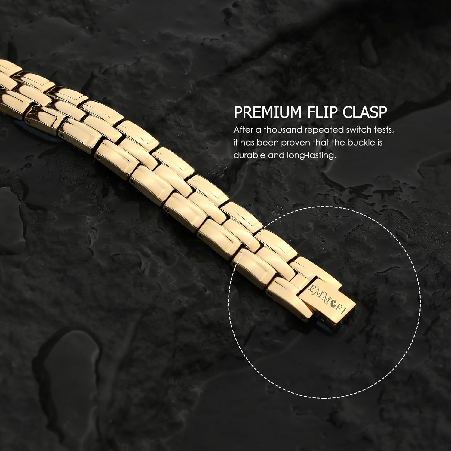 Stainless Steel Magnetic Therapy Bracelet For Men Women & Adjustable Length with Sizing Tool & Retro Bracelet Jewelry
