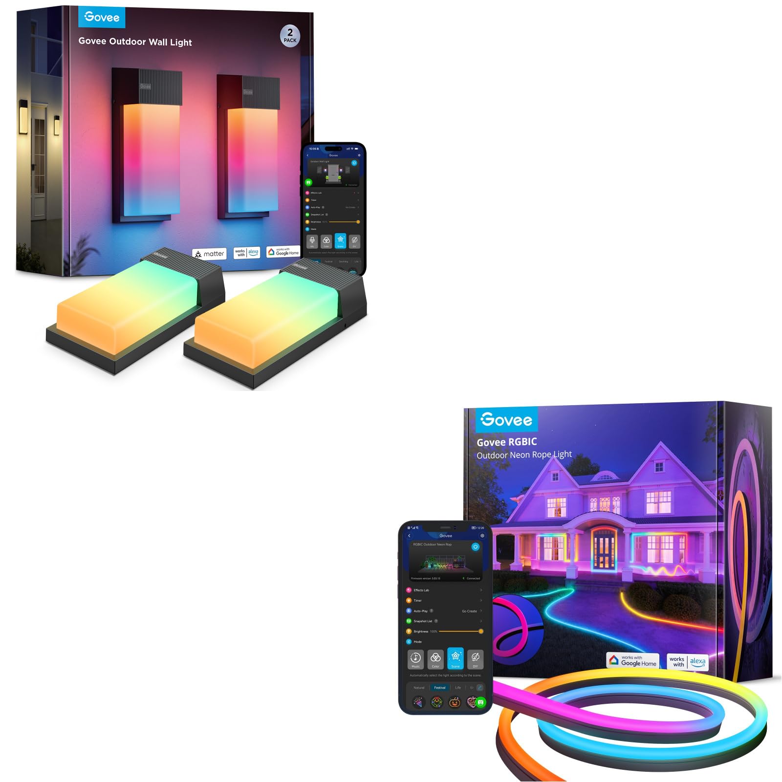 Govee 10M Neon LED Strip Und 1500lm Wandleuchte