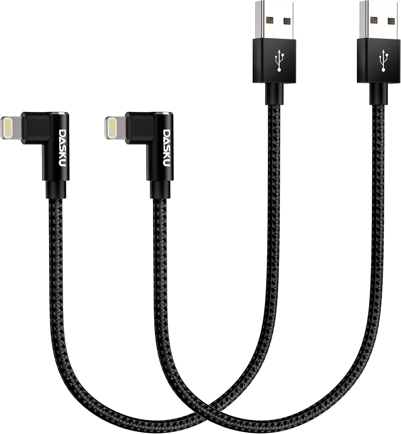 Short iPhone Charger 1FT 2Pack [ MFi Certified] 12 inch 90