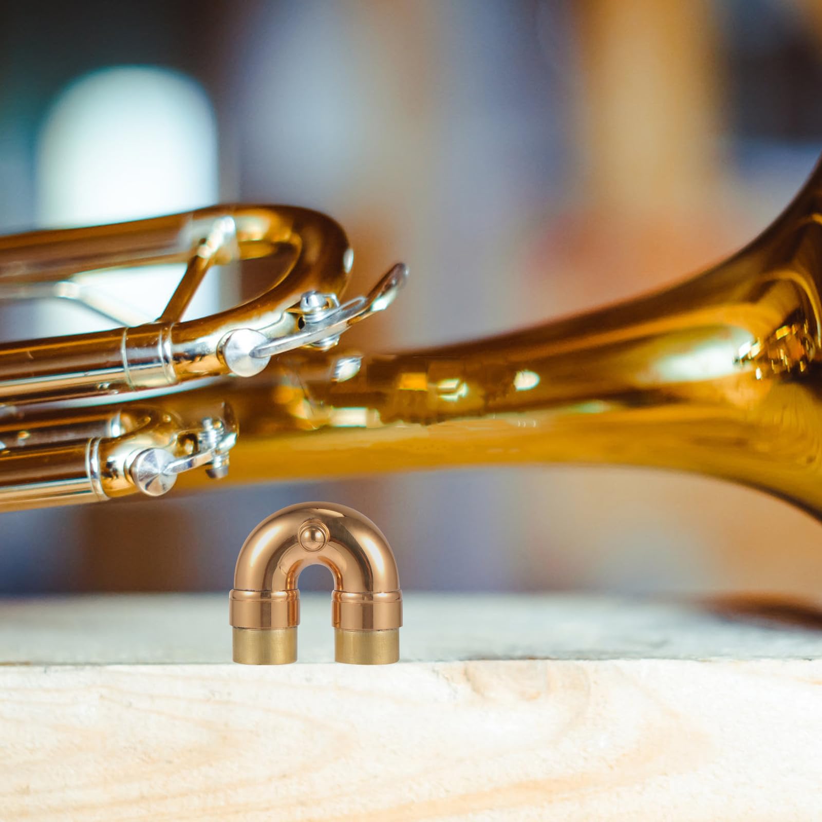 STOBAZA Col de Trompette Petit Coude Doré en Laiton, Accessoire de Remplacement pour Instrument de Musique, Tube Réglable, pour Entraînement des Musiciens