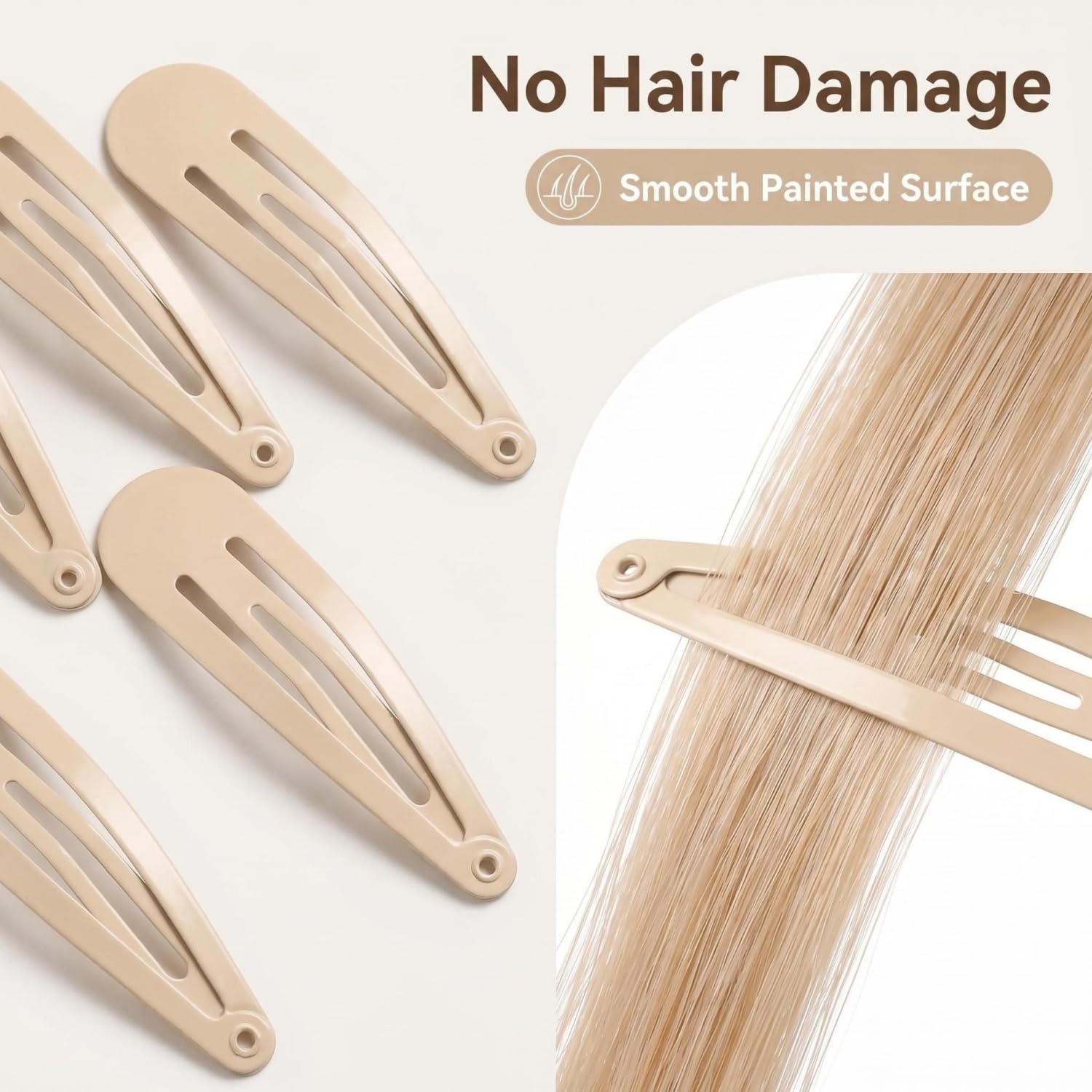 40 pinzas de metal coloridas para el pelo de 5 cm para mujer, accesorios (gris pardo)