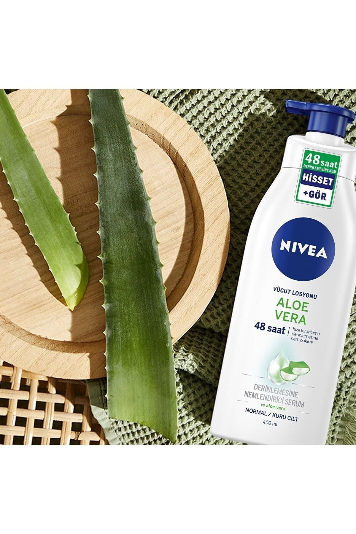 Aloe Vera Vücut Losyonu Normal Kuru Ciltler Için, Derinlemesine Nemlendirici Krem 400 Ml