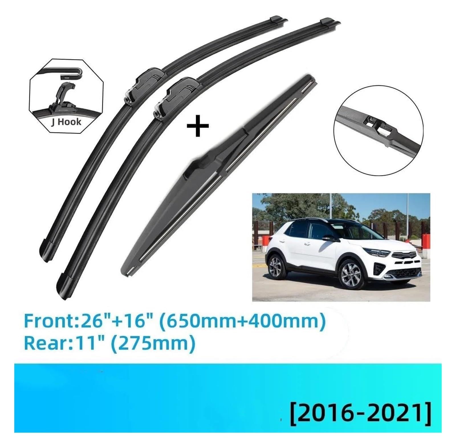 Spazzole Tergicristallo Per KIA Per Stonic 2016 2017 2018 2019 2020 2021 Auto Anteriore Posteriore Spazzole Tergicristallo Spazzole JU Gancio Spazzole Tergicristallo Auto