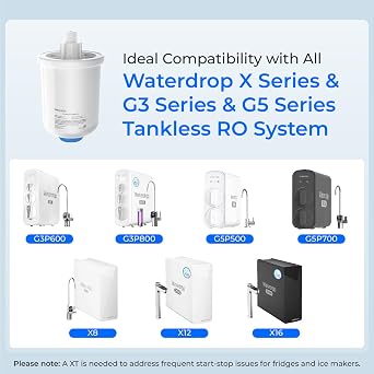 Waterdrop XT Small Water Pressure Tank, Fits 3/8 Water Tubing | RO Tank Compatible with X8/X12/X16/G3/G5 RO System to Connect Refrigerator or Ice Maker, Built-in Diverter Valve, BPA-Free