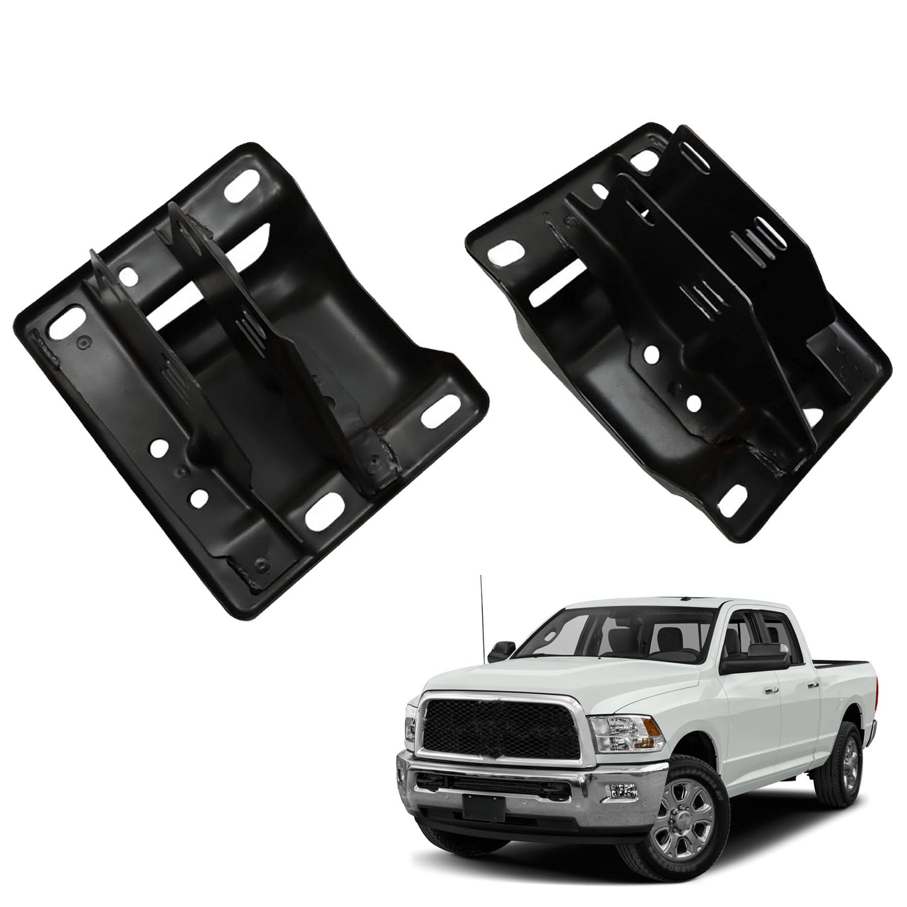 munirater 2Pcs Front Bumper Bracket Set Black Replacement for R-a-m 2500 2003-2018 Replacement for R-a-m 3500 2011-2018