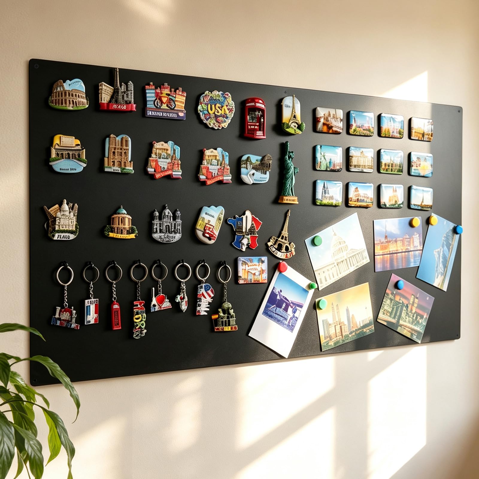 tonhui Large Magnetic Board for Wall 100 x 50 cm, Black