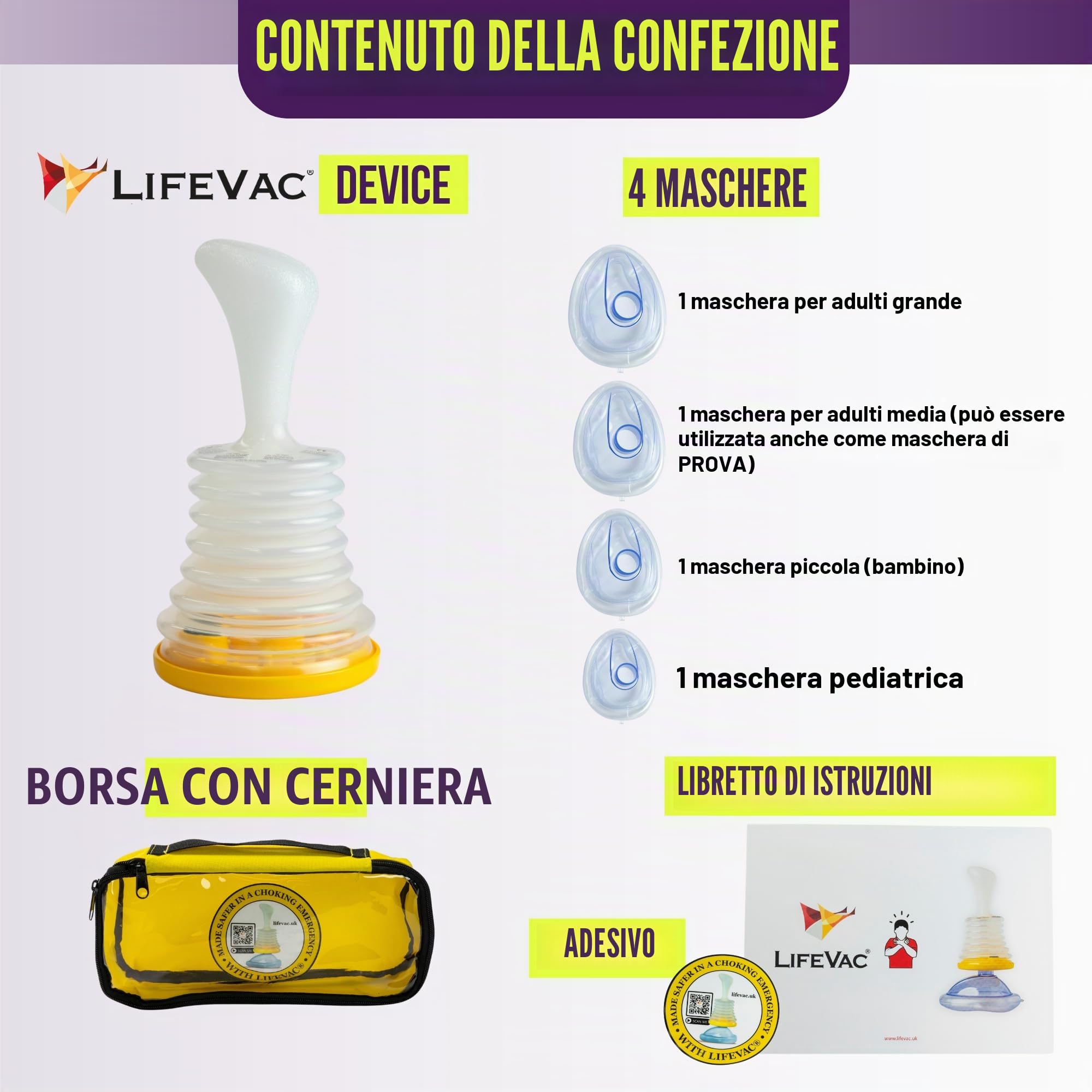 LifeVac Dispositivo di Salvataggio da Soffocamento - Kit da Viaggio