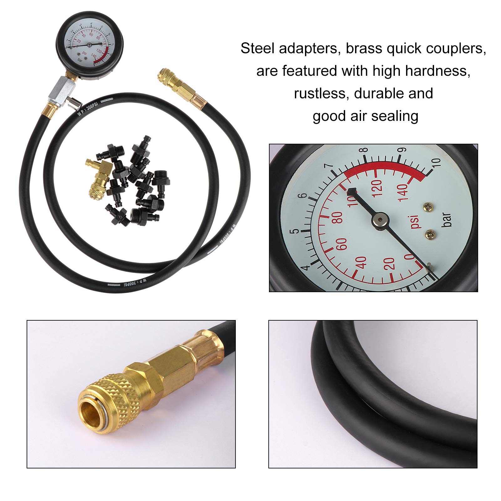 Jauge de Testeur de Pression D'huile Moteur Kit de Testeur de Pression, Controleur Pression Huile Automobile Kit de Test de Diagnostic